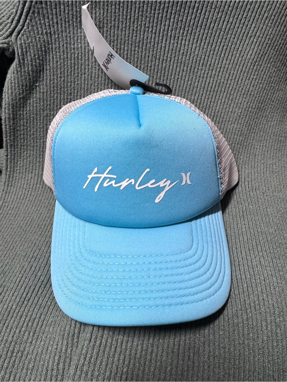 Hurley Turquoise Trucker Hat with White Mesh